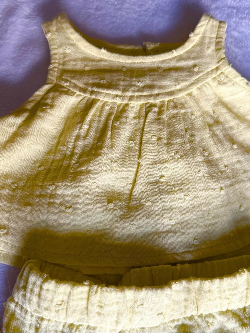 cloud island Yellow Two-Piece Baby Girls Top and Shorts Set